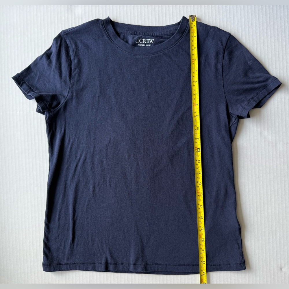 J. Crew Vintage Jersey Classic-Fit Crewneck T-Shirt Navy Blue Size S BY359 - Picture 4 of 9